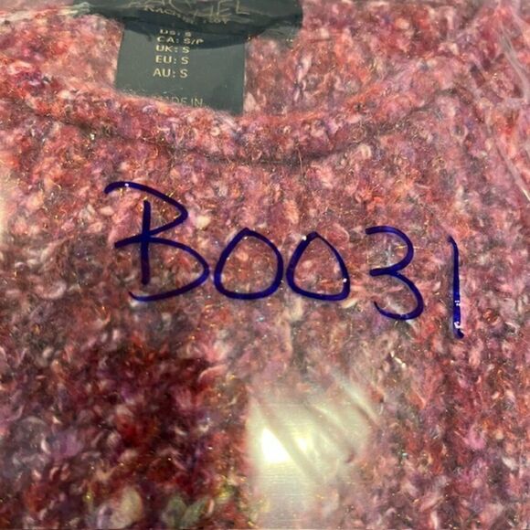 Rachel Roy Crew Neck Marled Cranberry Women's Sweater Oversized Small - Picture 9 of 9